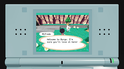 Critter Town screenshot. A cat welcomes you to the town.